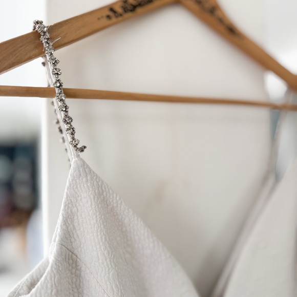 Anthropologie V neck White Rebecca Vallance Genevieve Sheath Midi Dress Bow NWOT - Picture 9 of 9